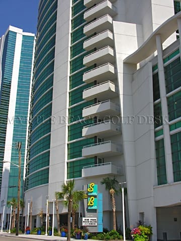 Modern high-rise building with glass facade