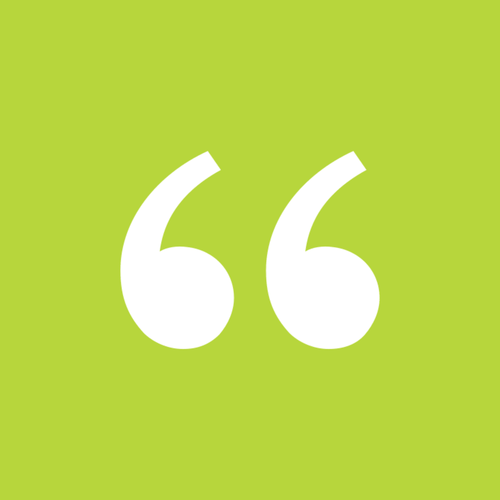 White quotation marks, lime background